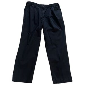 Dockers Men’s Classic Fit Pleated Dress Pants Solid Black Stretch 36x29 Pockets